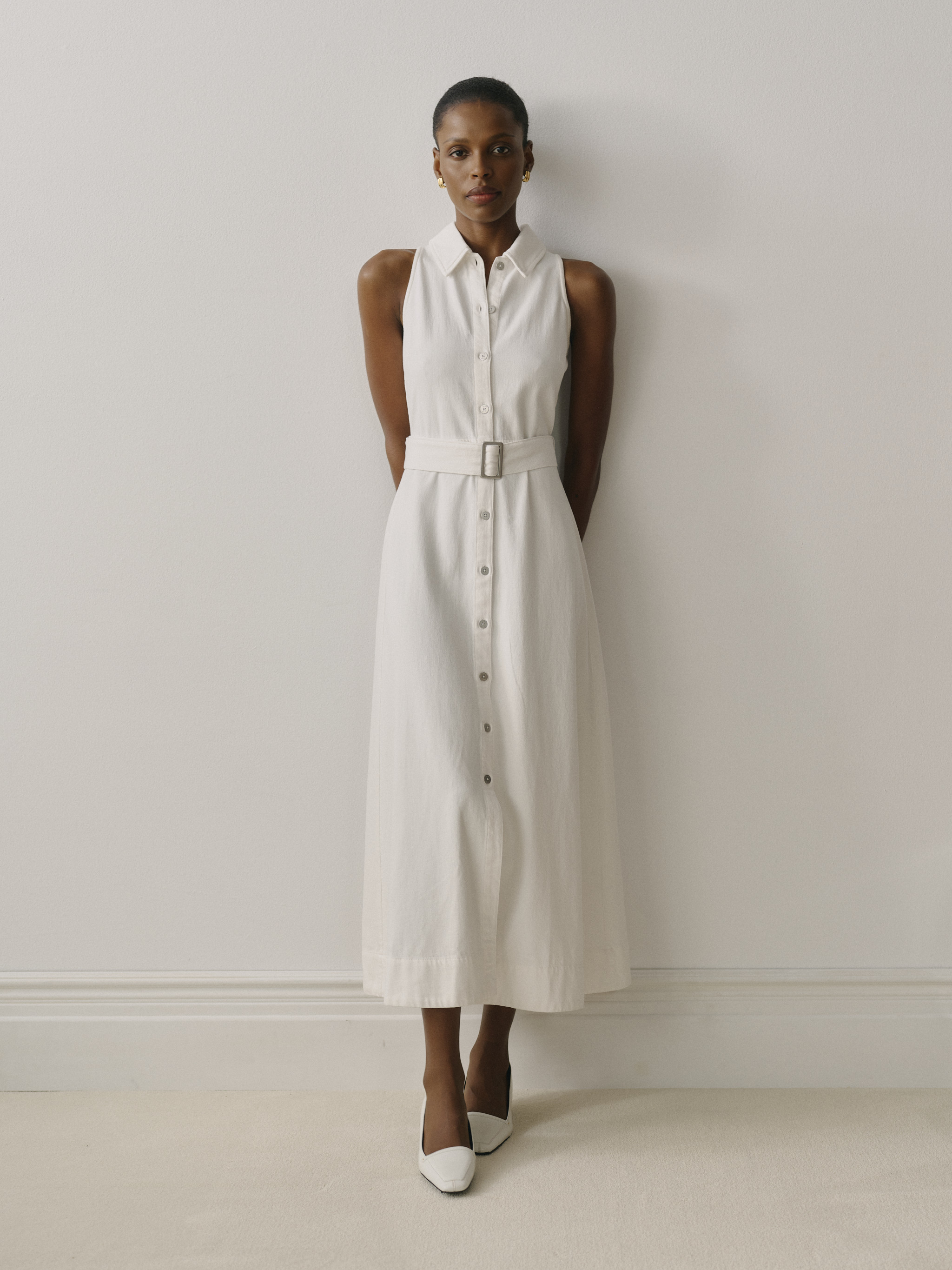 Helena Dress Midi — White Aura