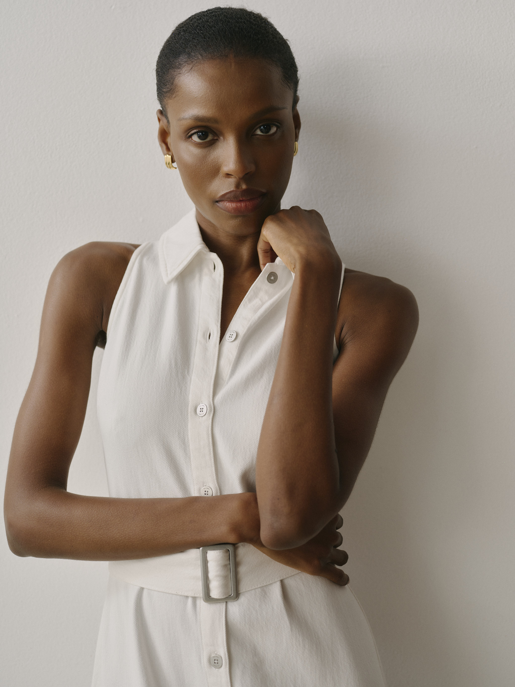Helena Dress Midi — White Aura, editorial
