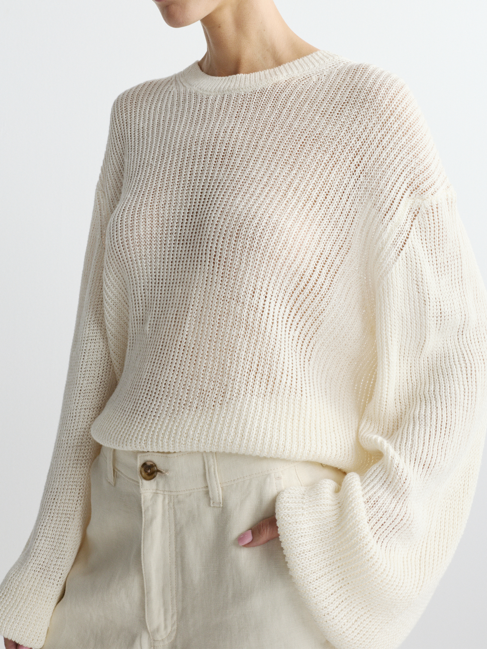 June Pullover — White, editorial
