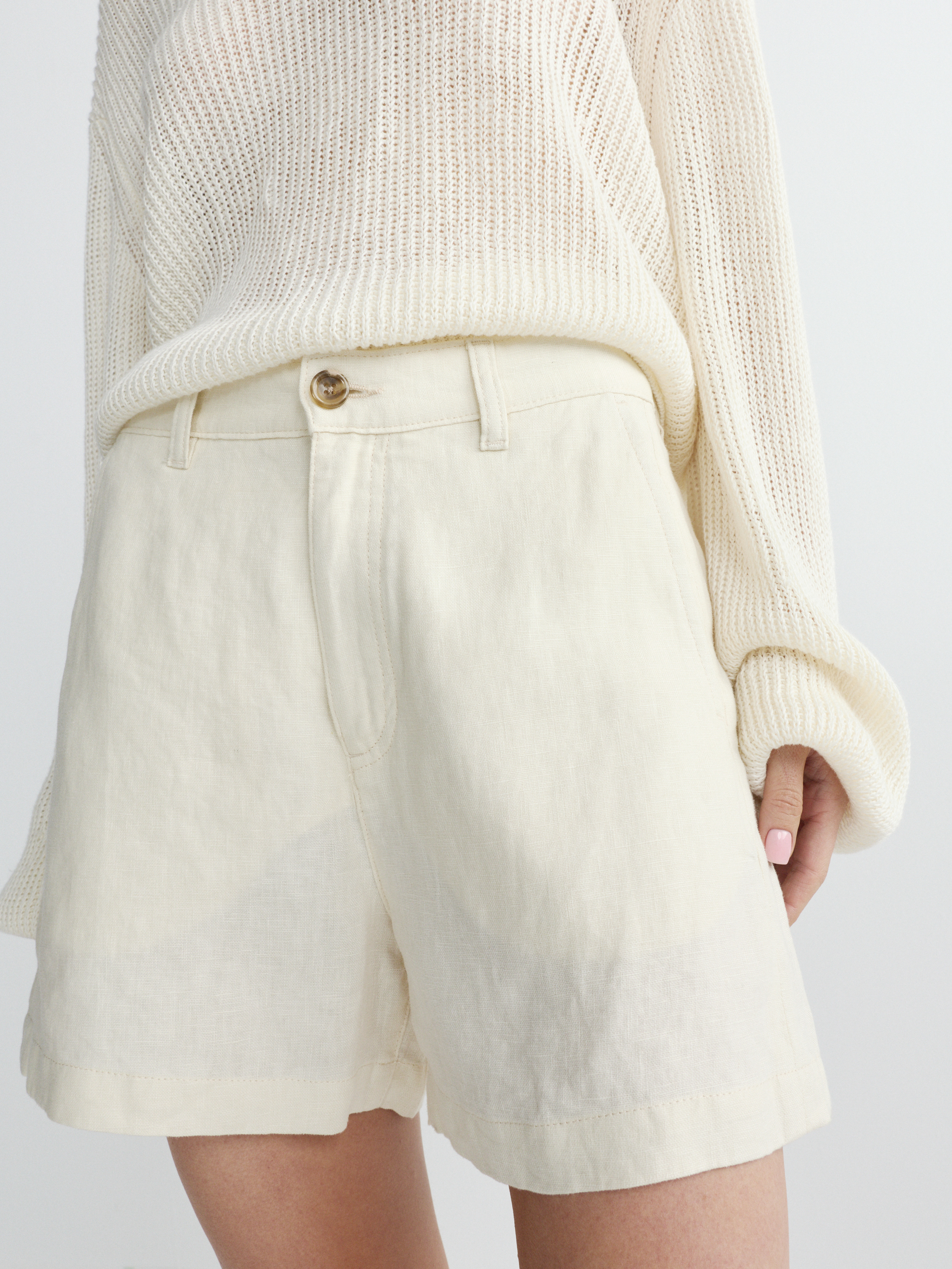 June Pullover — White, styled