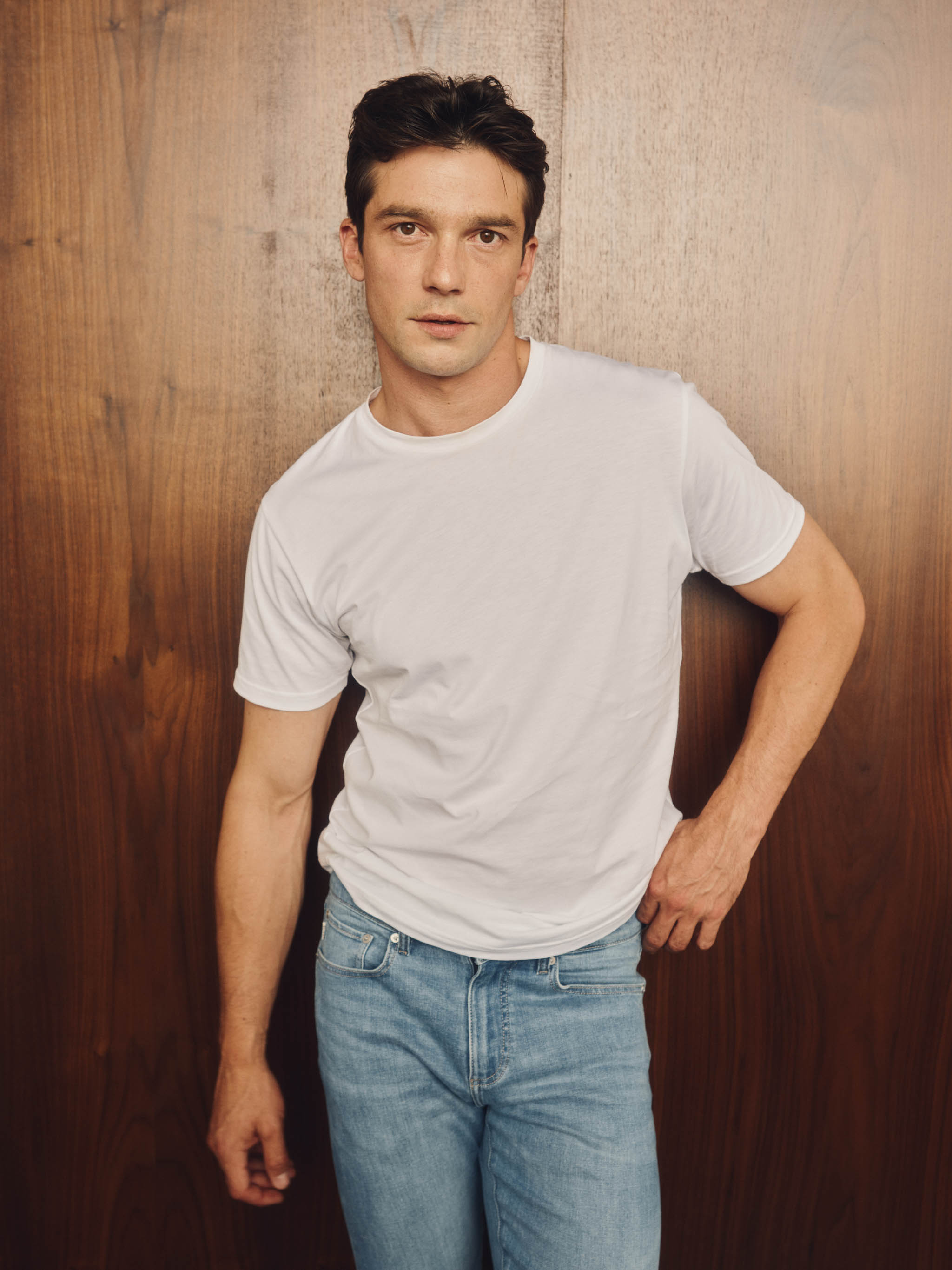 Ribbed Crewneck Tee and Nick Slim