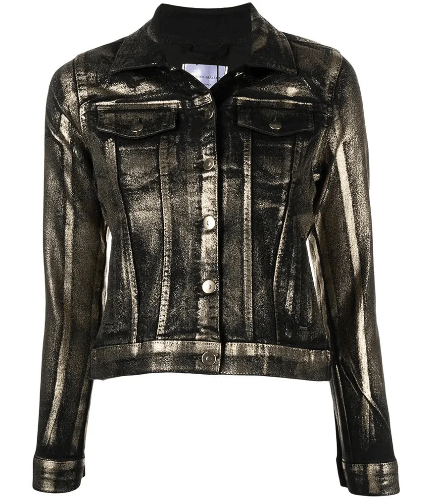 Image of Gold/Black Metallic Jean Jacket