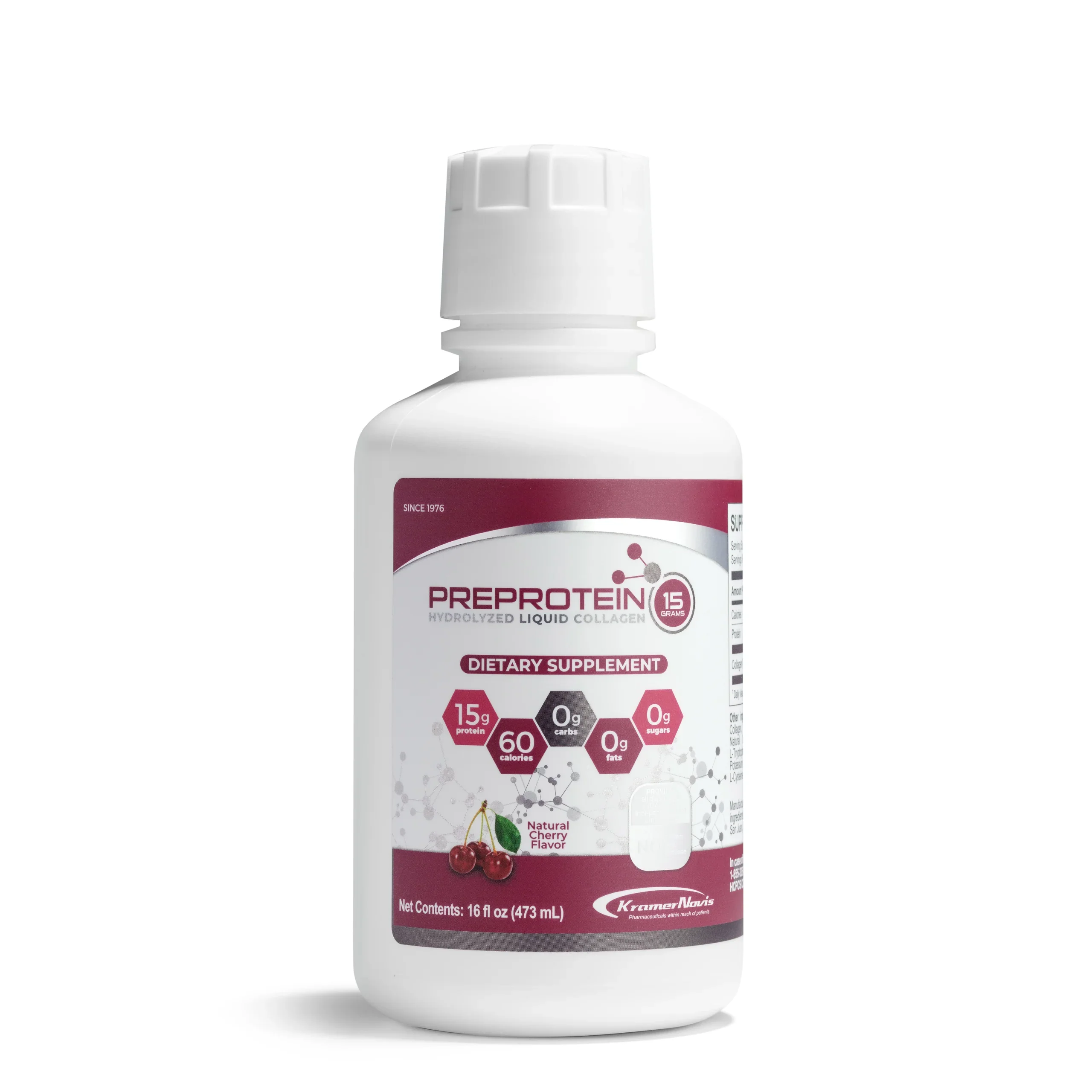 Image of PreProtein 15g Liquid Predigested Protein Cherry 16oz bottle