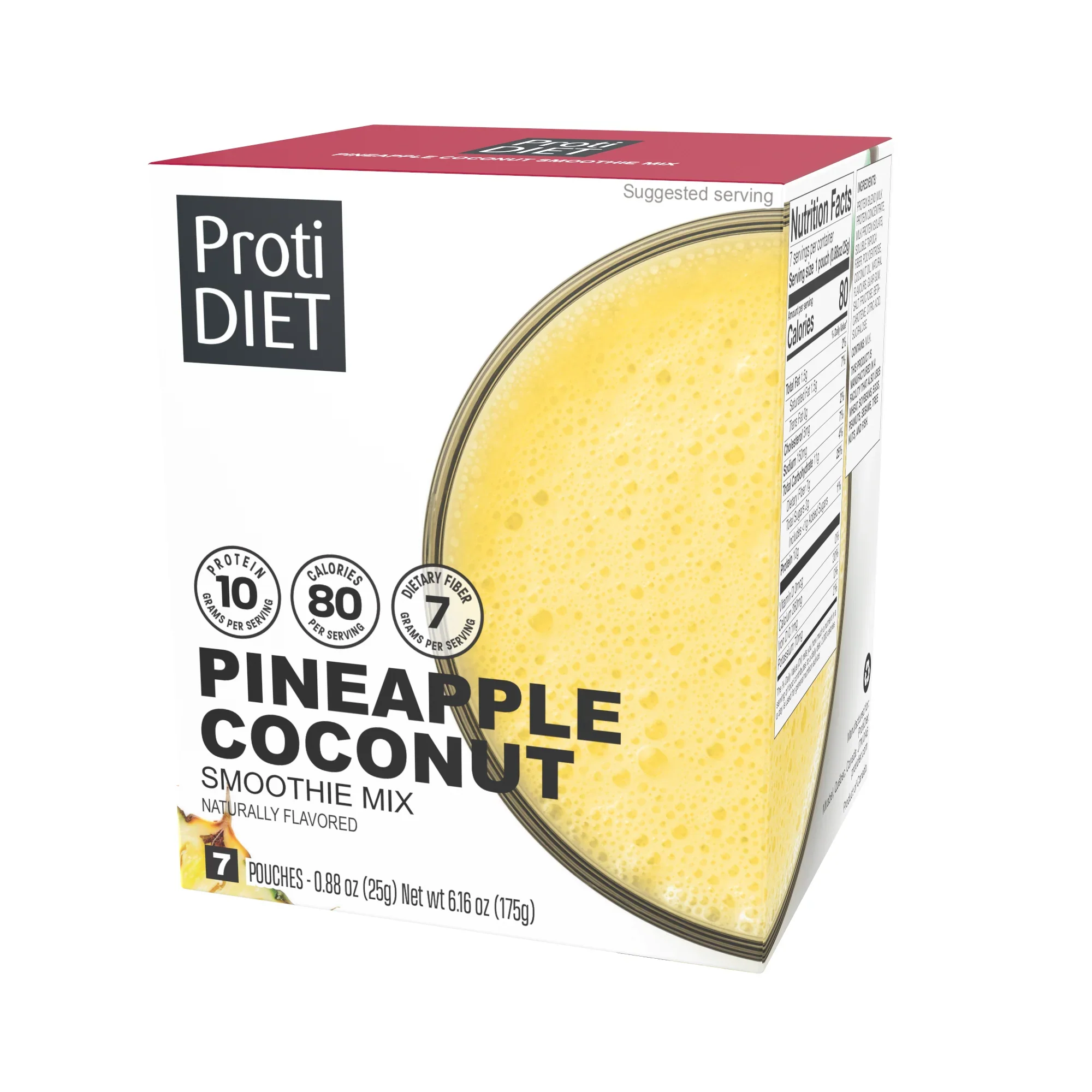 Image of ProtiDIET High Protein Pineapple Coconut Smoothie Mix (7ct)