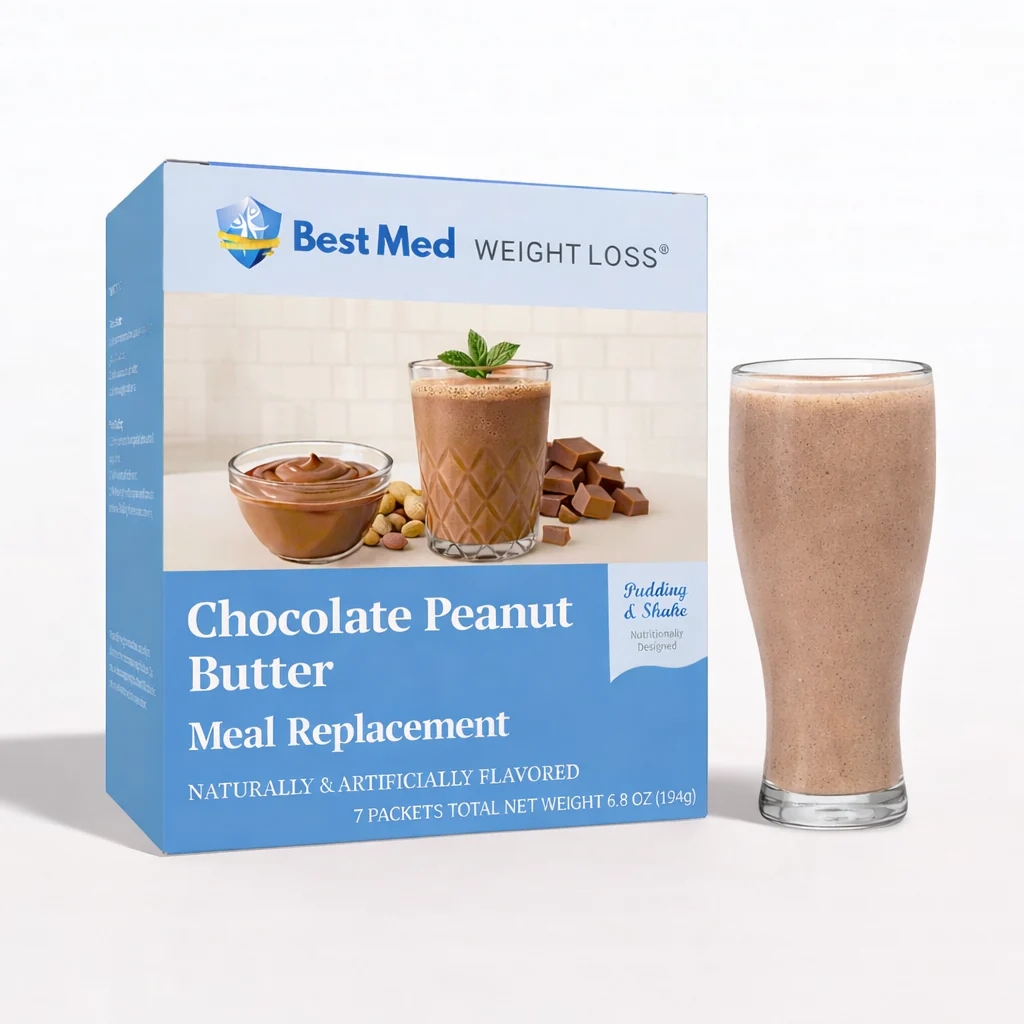 Image of BestMed Chocolate Peanut Butter Pudding & Shake Meal Replacement (7ct)