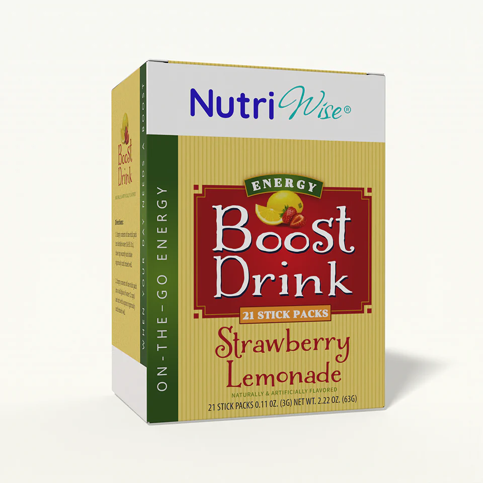 Image of NutriWise Energy Boost Drink Strawberry Lemonade (21ct)