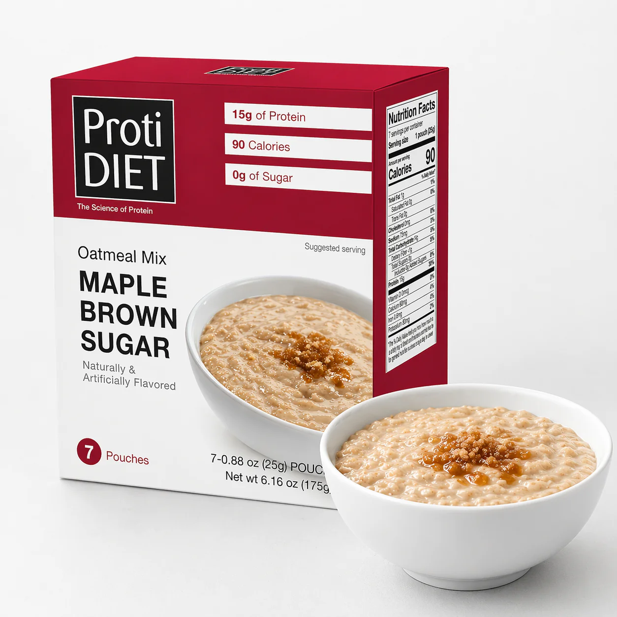 Image of ProtiDIET High-Protein Maple Brown Sugar Oatmeal Box (7ct)