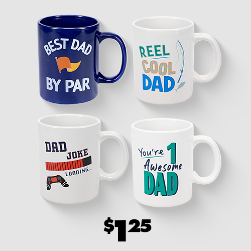 4 Father's Day stoneware mugs