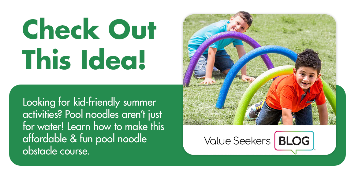 "Check Out This Idea! Looking for kid-friendly summer activities? Pool noodles aren’t just for water! Learn how to make this affordable & fun pool noodle obstacle course."