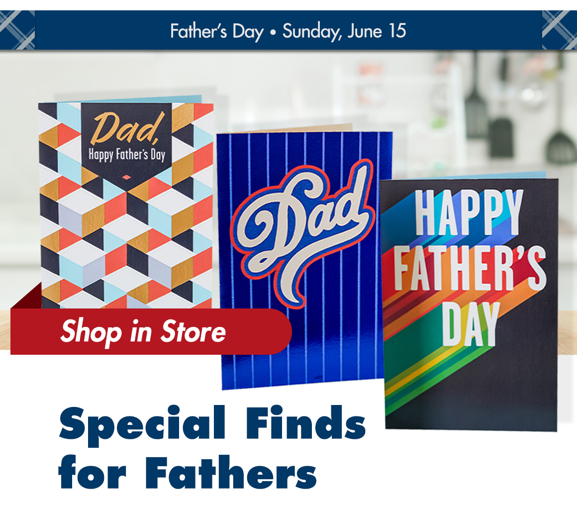 "Special Finds for Fathers" and 3 Father's Day cards