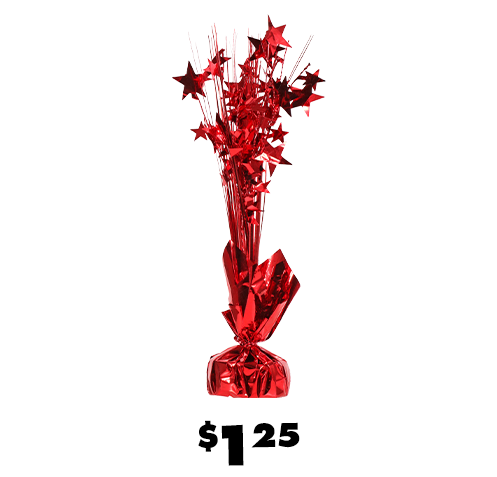 Red balloon weight centerpiece