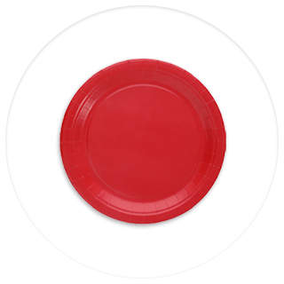 Red paper dinner plate