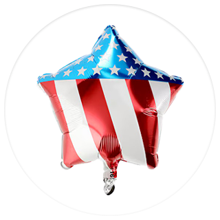 Patriotic star foil balloon