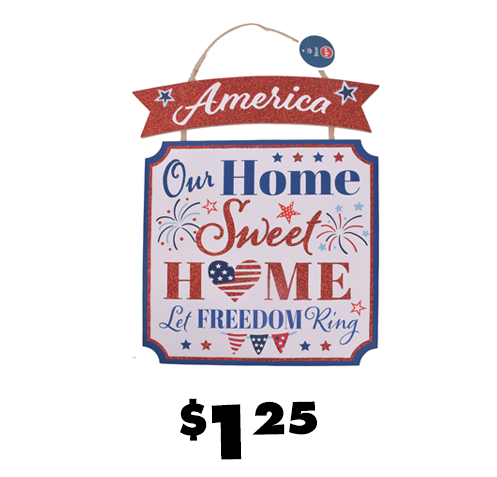 Hanging patriotic wall sign