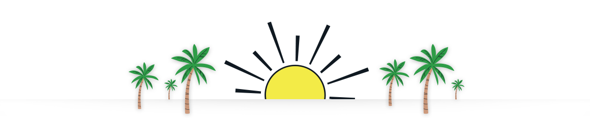 Palm tree and sun graphics