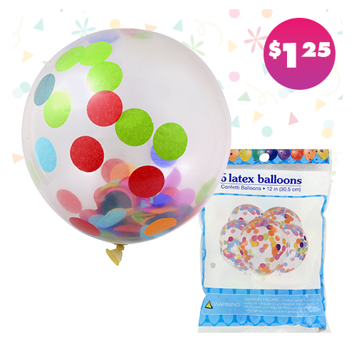 3 pearlescent latex balloons from a 25-ct. pack