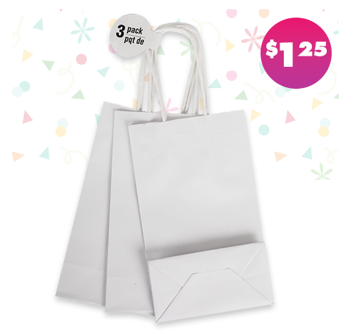 3-ct. white paper gift bags