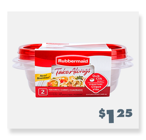 2-ct. Rubbermaid square plastic containers