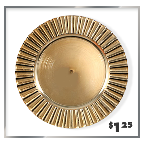 Gold fluted charger plate