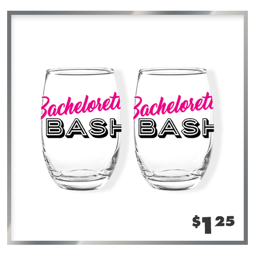 Stemless bachelorette glasses