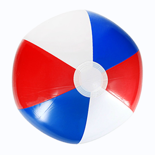 Red, white, and blue beach ball