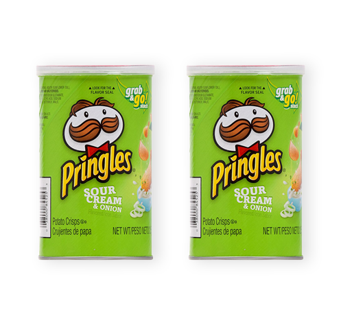 2 Pringles sour cream & onion chips