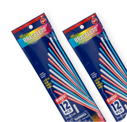 12-ct. Patriotic glow sticks