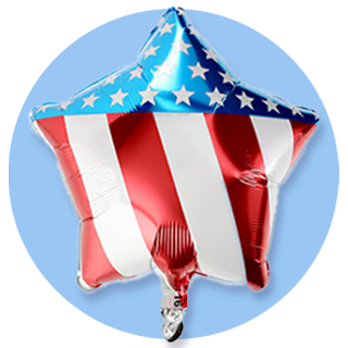 Patriotic star foil balloon