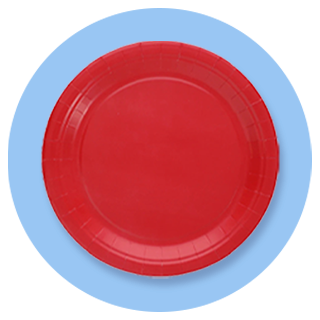 Red paper plate