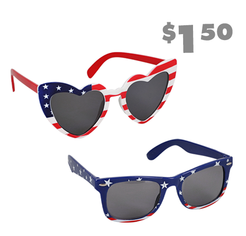 $1.50 adult patriotic sunglasses