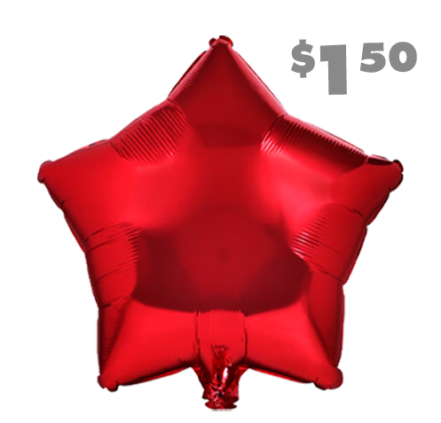 $1.50 red star foil balloon