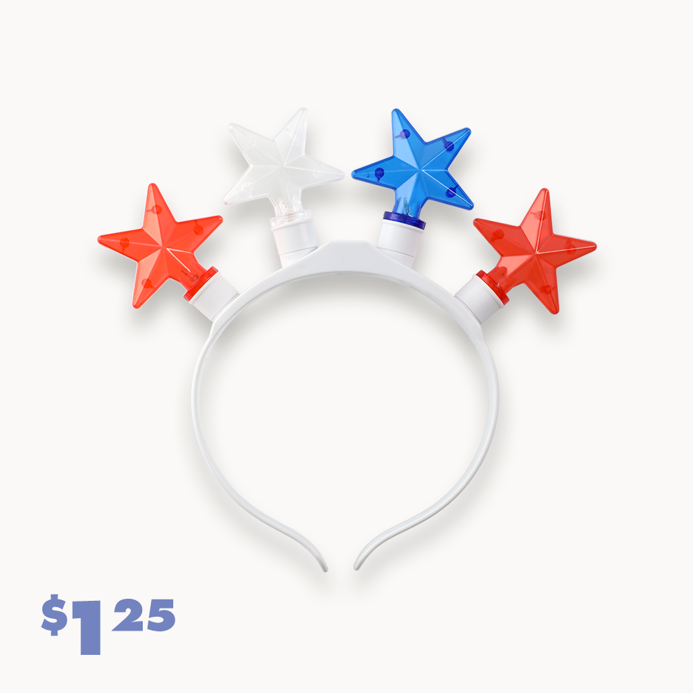 Patriotic flashing star headband