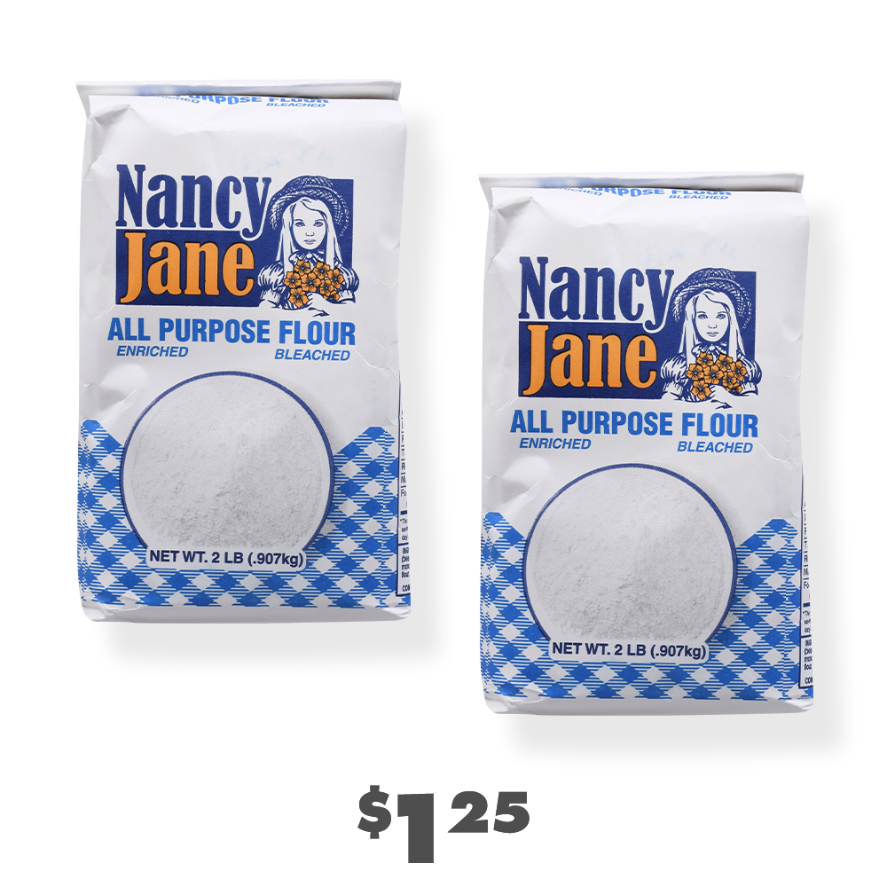 2 bags of Nancy Jane all-purpose flour