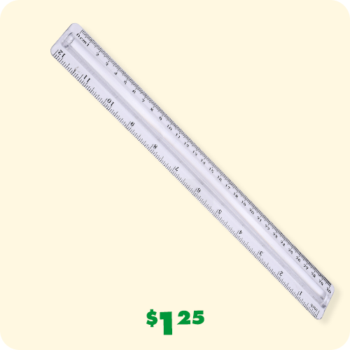 Plastic magnifying 12-in. rulers