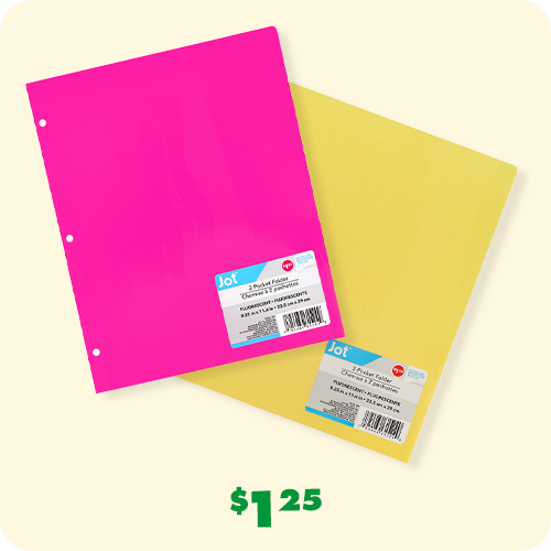 2 colorful 2-pocket folder