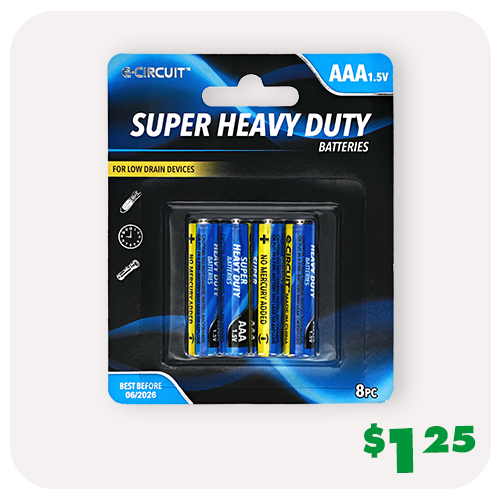 AAA E-Circuit super heavy duty batteries
