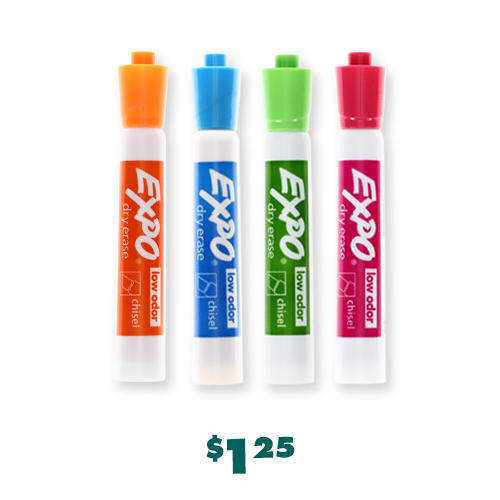 4 colorful Expo markers