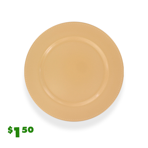 Gold plastic charger plate