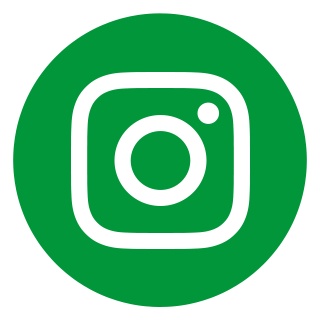 White Instagram logo on green background