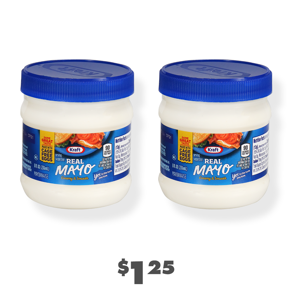 2 jars of Kraft real mayo