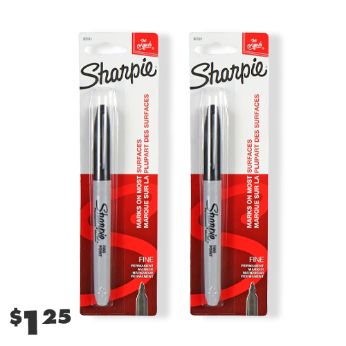 2 black Sharpie® fine point permanent markers