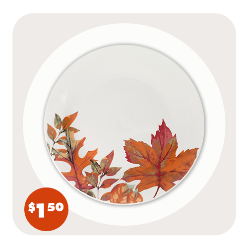 $1.50 shiny porcelain fall leaves plates