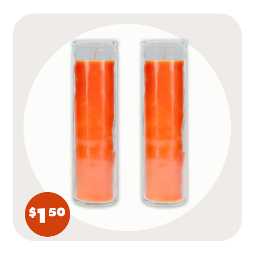 $1.50 Orange Pillar Canlde