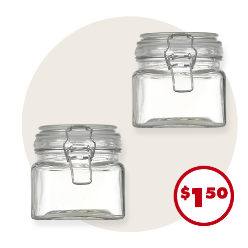 20-oz. Square Glass Jars