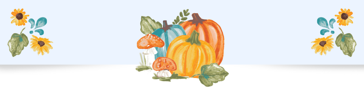 Graphics of a Pumpkin and Autumnal Accents
