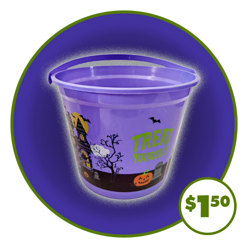9.45-in. orange Jack-o-lantern Halloween themed pail