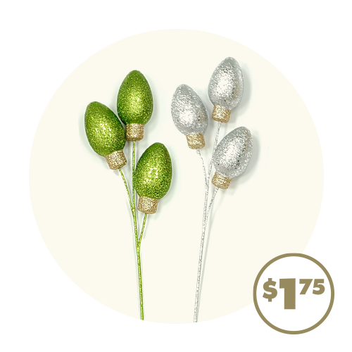 Glitter Lamp Bulb Stems
