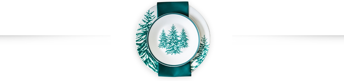 Graphic of a Christmas plate and bowl