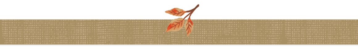 Brown banner with leaf graphic on top