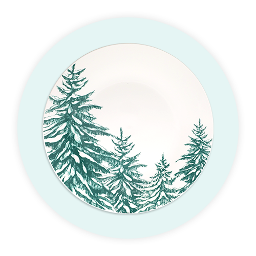 Winter Green Dinner Plates